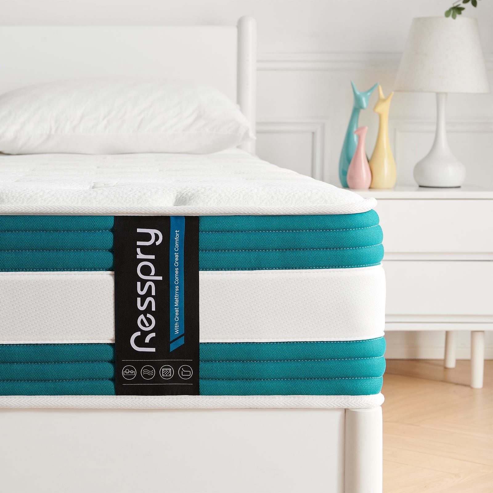 Resspry 28cm Memory Foam Mattress with Independent Pocketed Springs