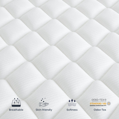 Resspry 8.7 Inch Hybrid Mattress With Breathable Memory Foam,Individually Pocket Spring